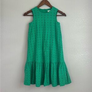 On 34th Girls Green Eyelet Lace Casual Summer Dress Size Medium (10-12y)